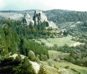 Загальний вигляд скельної групи Камінь із заходу